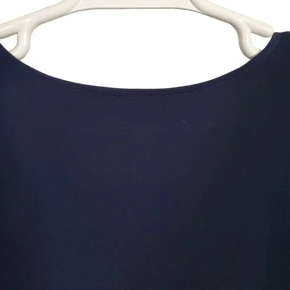Susan Graver Modern Essentials Size 5X Tunic Top V-Neck Liquid Stretch Knit Blue - Picture 9 of 9